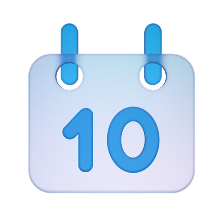 10 fecha  3D Icon