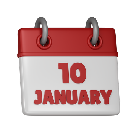 10 January  3D Icon