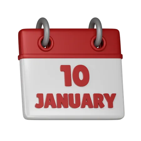 10 January  3D Icon