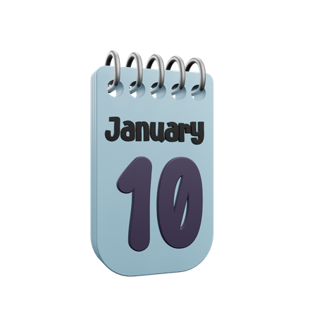 10 January Calender  3D Icon