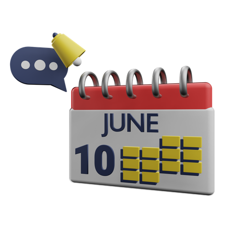 10 june  3D Icon