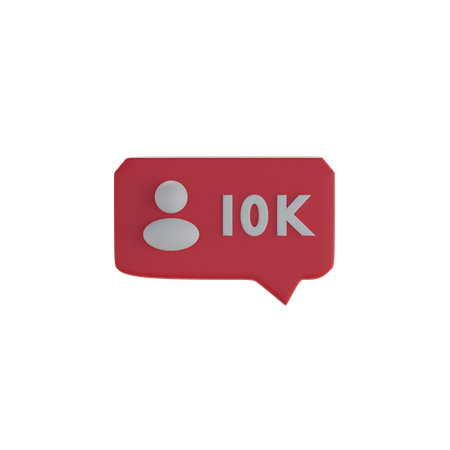 10 000 abonnés  3D Icon