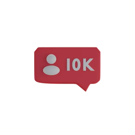 10 000 abonnés  3D Icon