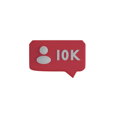 10 k followers  3D Icon