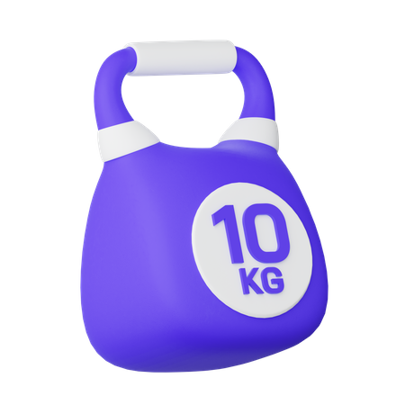 10 Kg Kettlebell  3D Illustration