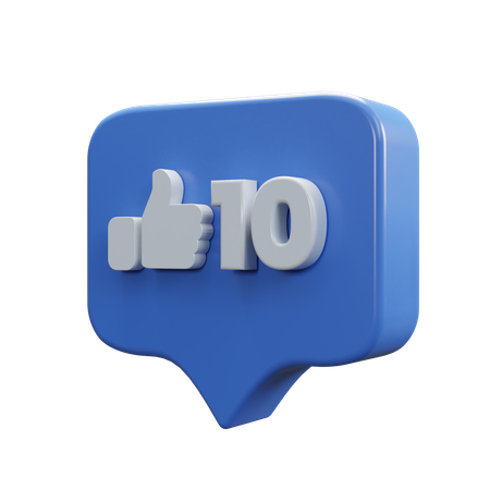 10 Likes Message  3D Icon