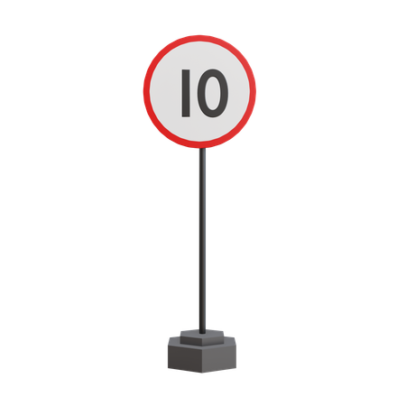 10 limites de vitesse  3D Icon