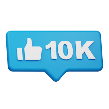 10 mil curtidas  3D Icon