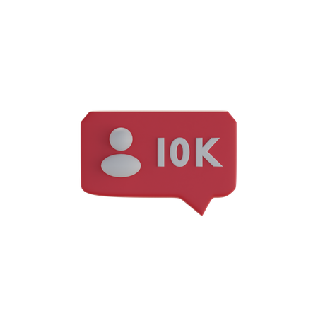 10 mil seguidores  3D Icon