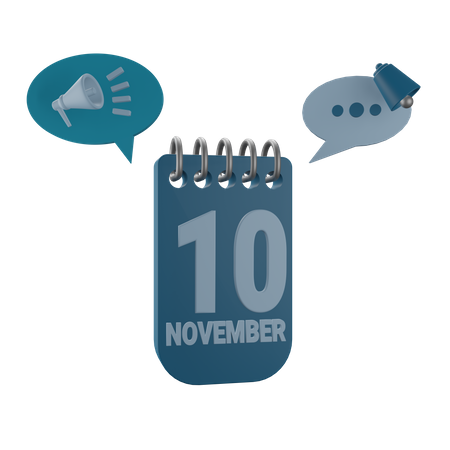 10 November  3D Icon