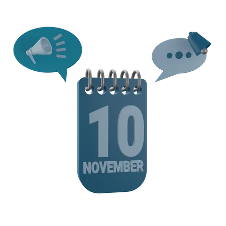 10 de noviembre  3D Icon