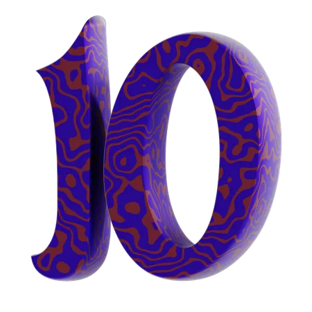 10 Number  3D Icon