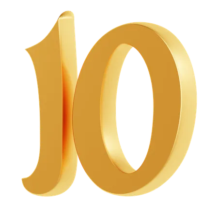 10 Number  3D Icon