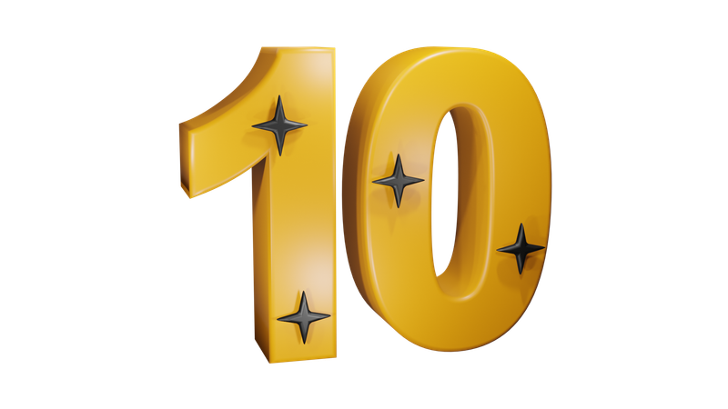 10 Number  3D Icon