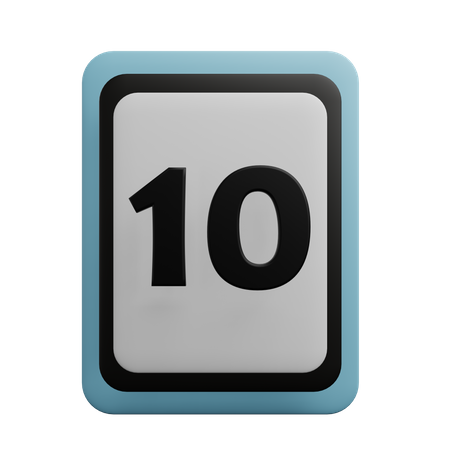 Number 10  3D Icon
