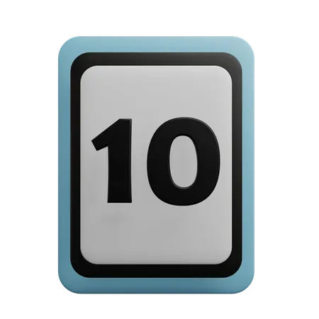 Number 10  3D Icon