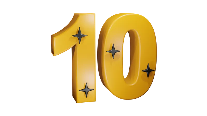 10 numero  3D Icon