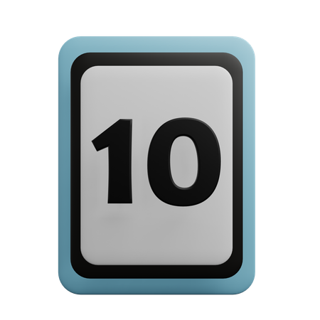 Número 10  3D Icon
