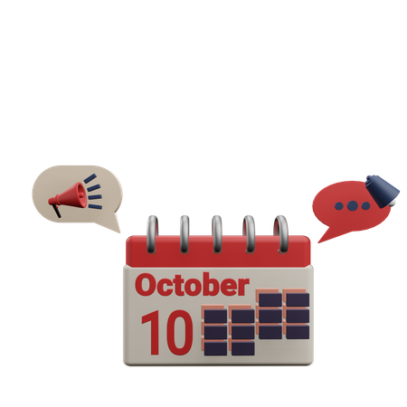 10 octobre  3D Icon