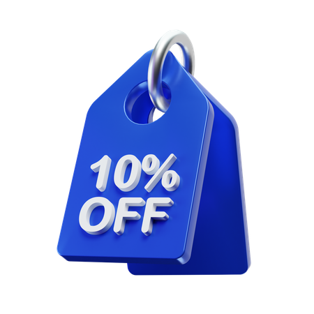 10% off tag  3D Icon