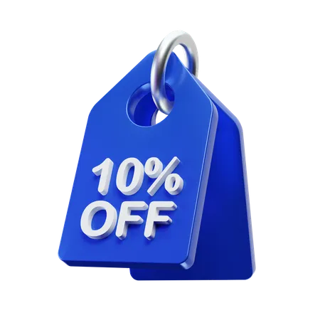 10% off tag  3D Icon