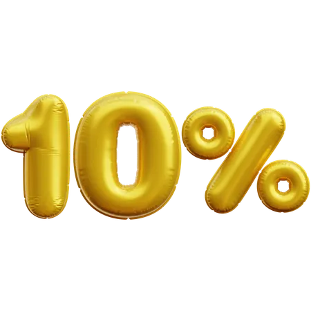 10 Percent  3D Icon