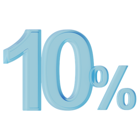 10 Percent  3D Icon
