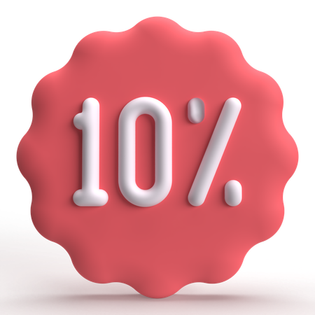 10 Percent  3D Icon