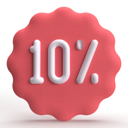 10 Percent  3D Icon