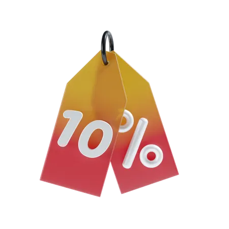10 Percent  3D Icon