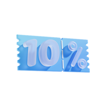 10 Percent  3D Icon