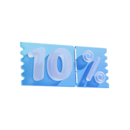 10 Percent  3D Icon