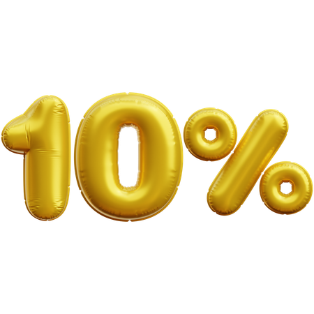 10 Percent  3D Icon
