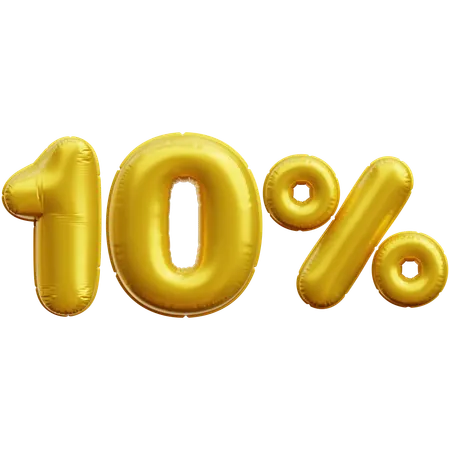 10 Percent  3D Icon