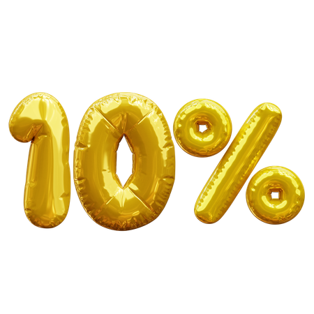 10 percent  3D Icon