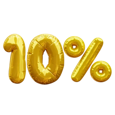 10%  3D Icon