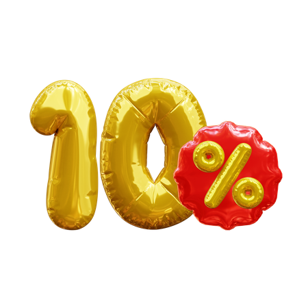 10 percent  3D Icon