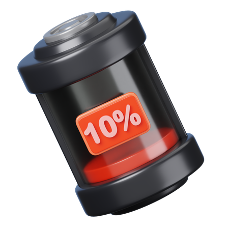 10 Percent Battery 3D Icon