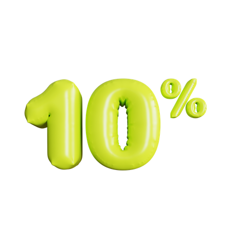 10 Percent Discount  3D Icon