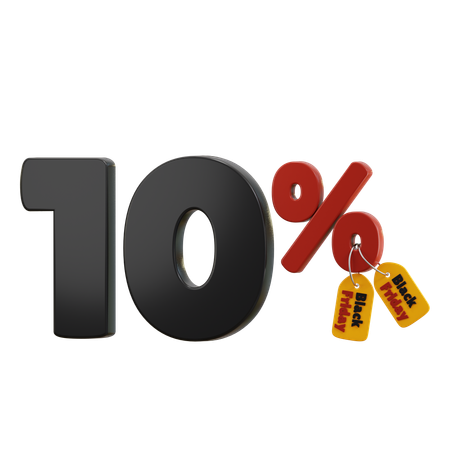 10 Percent Discount  3D Icon