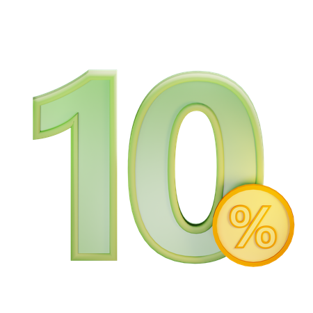 10 Percent Discount  3D Icon