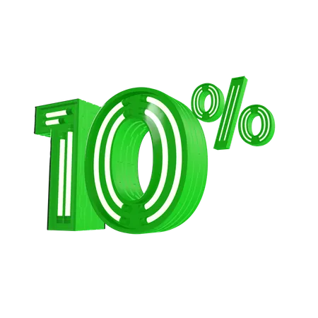 10 Percent Discount  3D Icon