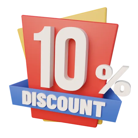 10 Percent Discount  3D Icon