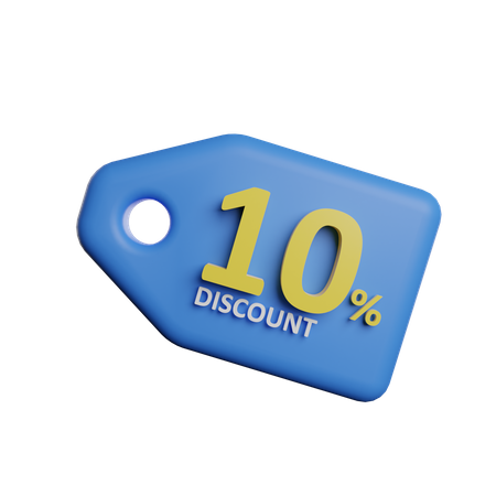 10 Percent Discount  3D Icon