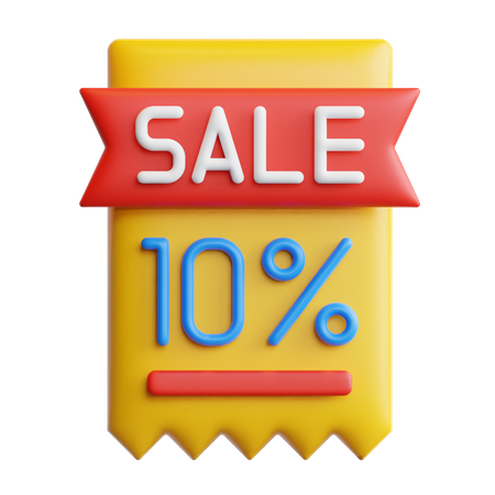 10 Percent Discount 3D Icon