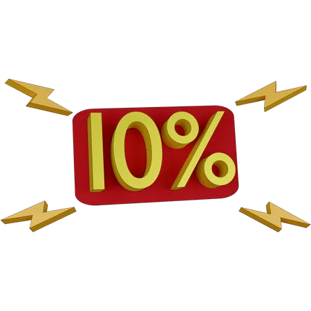 10 Percent Discount  3D Illustration