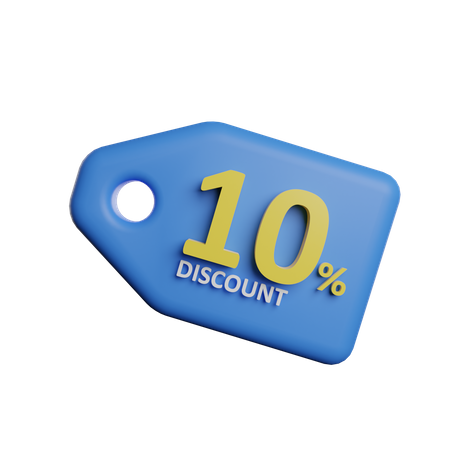 10 Percent Discount  3D Illustration