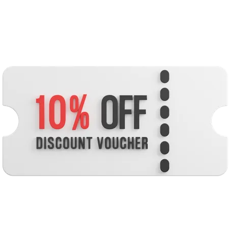 10 Percent Discount  3D Illustration