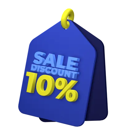 10 Percent Discount  3D Illustration