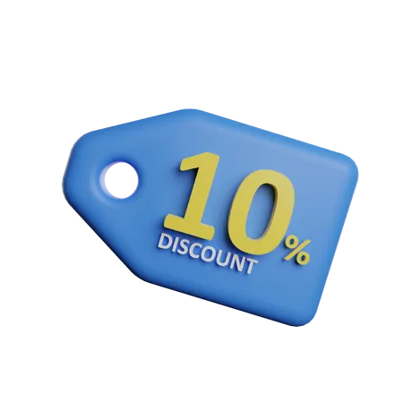 Tag Sale Discount 10 Percent 3D Illustration